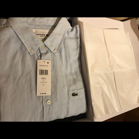Lacoste Men's Dress/Linen Shirt (Full sleeve) - Picture 3 of 8